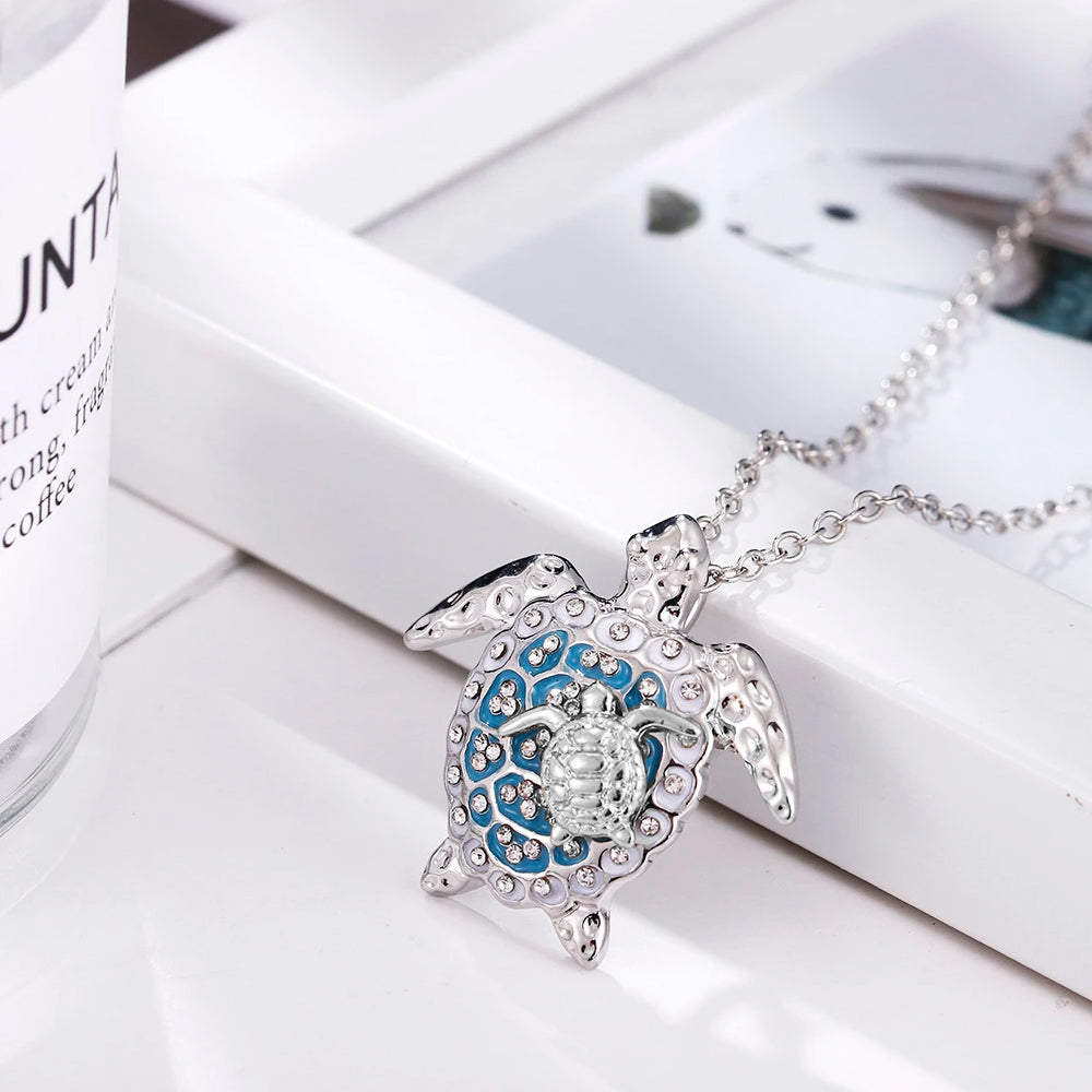 Turtle Mother and Baby Necklace